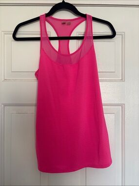 Roxy Hot Pink Racerback Mesh Yoke Tank Top